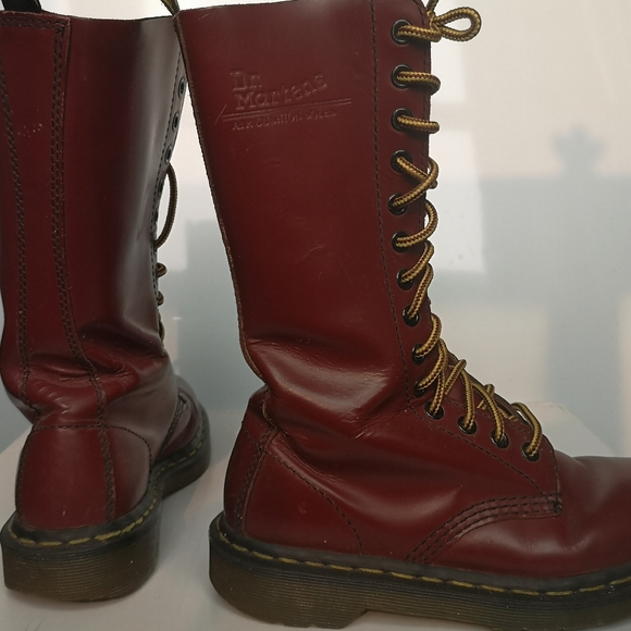 Dr Martens 1914 Cherry Red Tall Leather Boots Size 6 - Picture 3 of 4